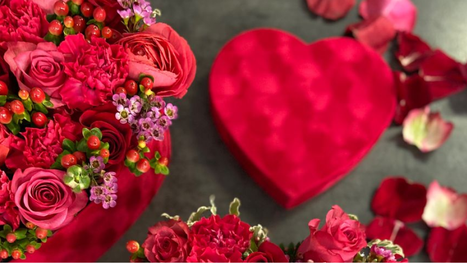 발렌타인데이 하트 플라워 센터피스