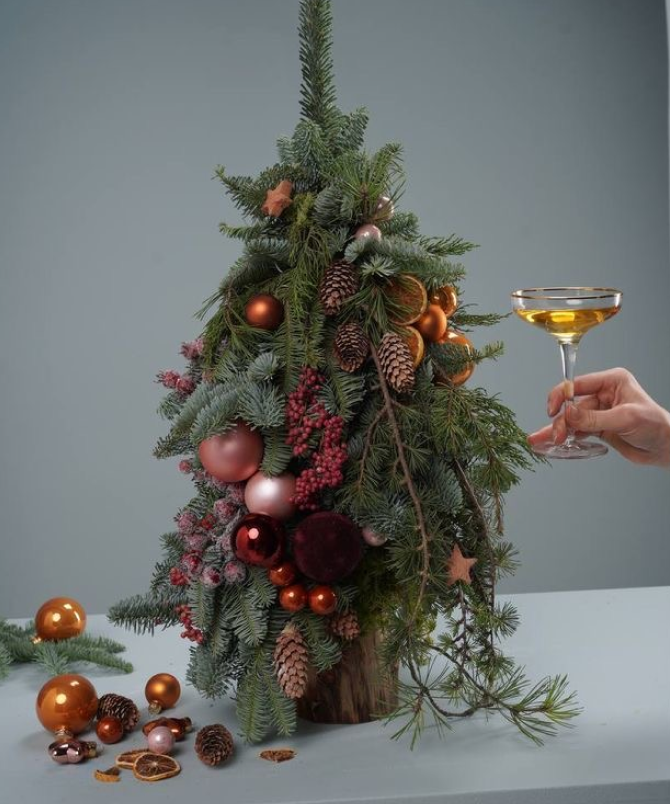 클래식 크리스마스 미니 트리